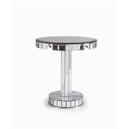Mirrored Glass Chairside Table